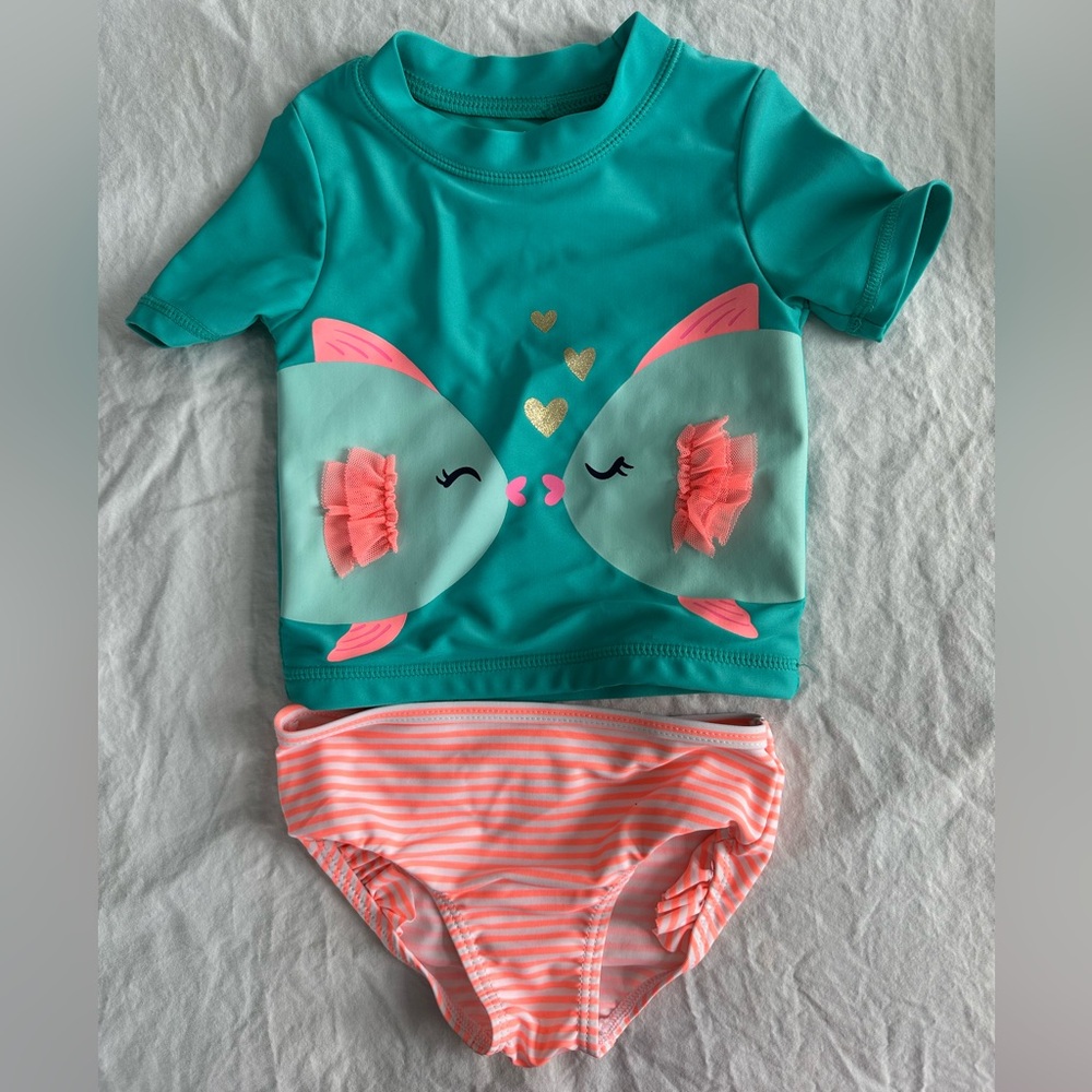 Kiss Fish Carter’s Swim Suit Set - Size 6-12mos